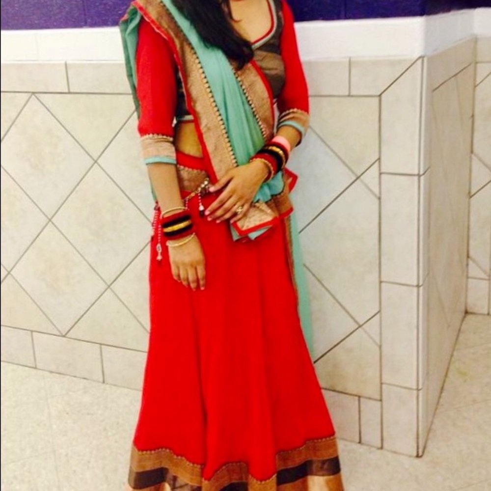 Vibrant and trendy Indian dress.